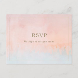 Zomer Zonsondergang Waterverf Bruiloft RSVP Briefk Briefkaart