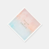 Zomer Zonsondergang Waterverf Bruiloft Servetten (Hoek)