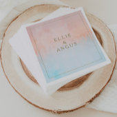 Zomer Zonsondergang Waterverf Bruiloft Servetten