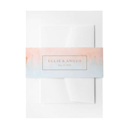 Zomer Zonsondergang Waterverf Bruiloft Uitnodigingen Wikkel (Voorkant Voorbeeld)