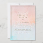 Zomer Zonsondergang Waterverf Brunch en Bubble Sho Kaart (Voorkant)