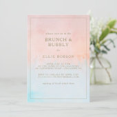 Zomer Zonsondergang Waterverf Brunch en Bubble Sho Kaart (Staand voorkant)