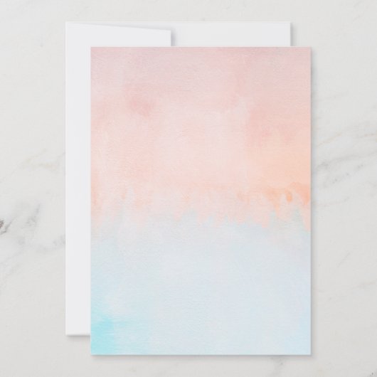 Zomer Zonsondergang Waterverf Brunch en Bubble Sho Kaart (Achterkant)