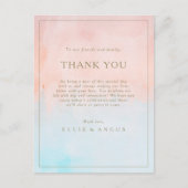 Zomer zonsondergang Waterverf Dank u Receptie Kaar Briefkaart (Voorkant)