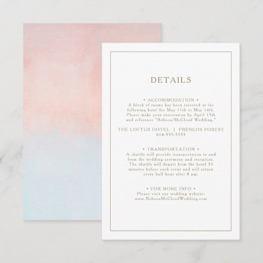 Zomer Zonsondergang Waterverf Details Behuizing Ka Informatiekaartje (Voorkant / Achterkant)