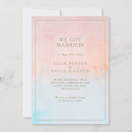 Zomer zonsondergang Waterverf Elopement Aankondigi Kaart