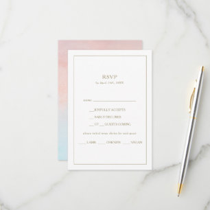 Zomer Zonsondergang Waterverf Menu Keuze RSVP-kaar