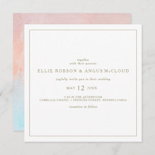 Zomer Zonsondergang Waterverf Vierkante Bruiloft U Kaart