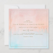 Zomer Zonsondergang Waterverf Vierkante Bruiloft U Kaart (Voorkant)