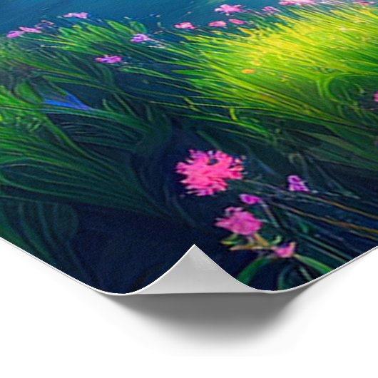 Zomer Zonsopgang in Serene Meadow Poster (Hoek)