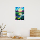 Zomer Zonsopgang in Serene Meadow Poster (Keuken)