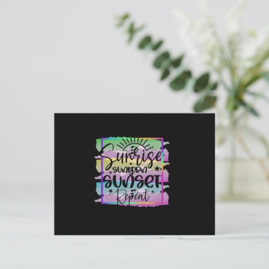 Zomer Zonsopgang Zonnebrand Zonsondergang Herhaal Briefkaart (Staand voorkant)