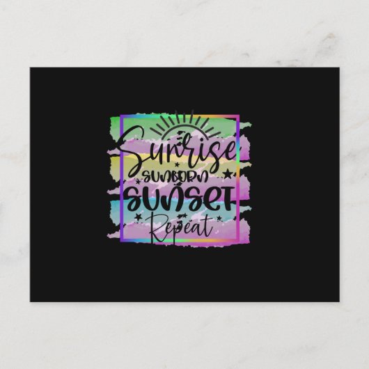 Zomer Zonsopgang Zonnebrand Zonsondergang Herhaal Briefkaart (Voorkant)