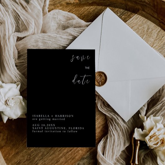 ZOMER ZWART&WIT SAVE THE DATE KAART