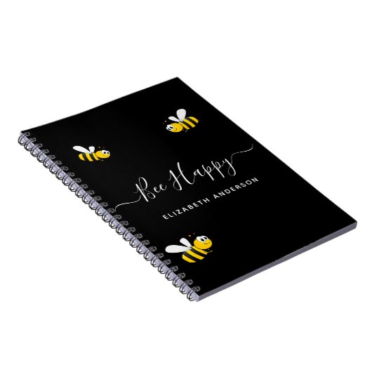 Zomer zwarte naam bijencollege notitieboek (Rechterzijde)