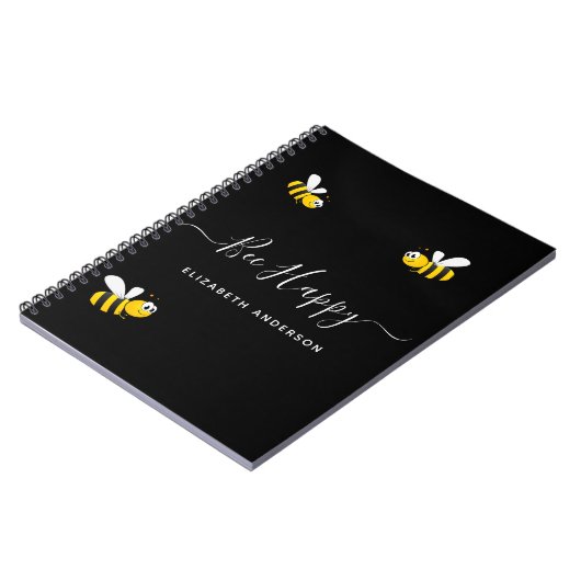 Zomer zwarte naam bijencollege notitieboek (Linkerzijde)