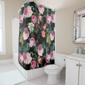  Zomer Zwarte Nacht Rozen Romantiek Douchegordijn (In situ)