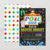 Zomer Zwembad Duik In Film Feest Uitnodiging (Voorkant / Achterkant)