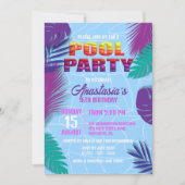 Zomer Zwembad Feest 16e Verjaardag Viering Kaart (Voorkant)