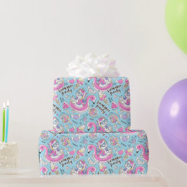 Zomer Zwembad Feest Eenhoorn Cadeaupapier