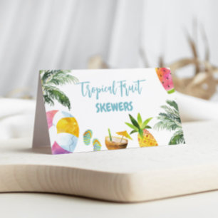 Zomer Zwembad Feest Eten Labels Kaart