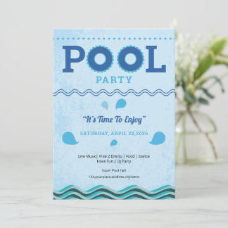 Zomer Zwembad Feest Flyer Sjabloon Kaart