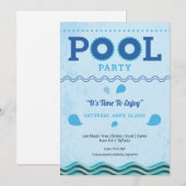 Zomer Zwembad Feest Flyer Sjabloon Kaart (Voorkant / Achterkant)