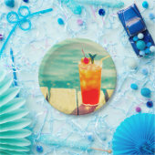 Zomer zwembad feest plezier in de zon cocktail papieren bordje (Feest)