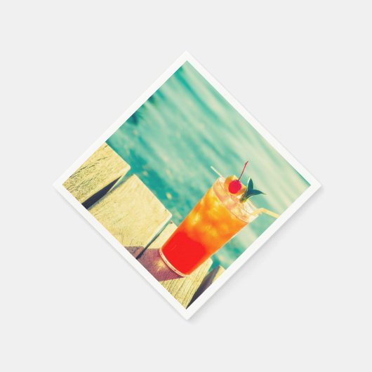 Zomer zwembad feest plezier in de zon cocktail servet (Hoek)