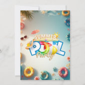 Zomer Zwembad Feest Uitnodiging (Achterkant)