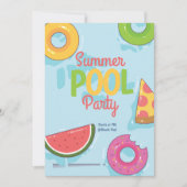Zomer Zwembad Feest Uitnodiging, Tuinfeest Kaart (Voorkant)