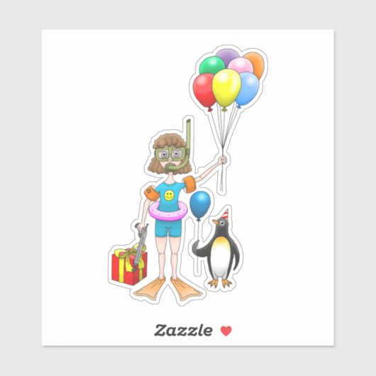 Zomer Zwembad Feest Verjaardag Sticker (Vel)