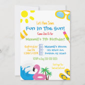 Zomer Zwembad Feest Verjaardagsuitnodiging Kaart (Voorkant)