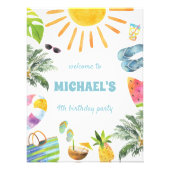 Zomer Zwembad Feest Welkomstbord Foto Afdruk (Voorkant)