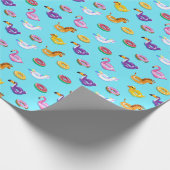 Zomer Zwembad Float Pattern Cadeaupapier (Hoek)