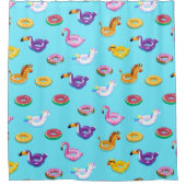 Zomer Zwembad Float Pattern Douchegordijn (Voorkant)
