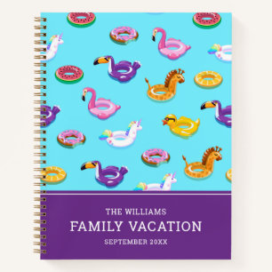 Zomer Zwembad Float Pattern   Familie vakantie Notitieboek