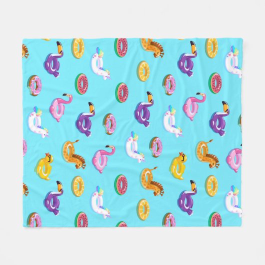 Zomer Zwembad Float Pattern Fleece Deken (Voorkant (Horizontaal))