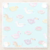 Zomer Zwembad Float Pattern Glazen Onderzetter (Achterkant)