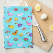 Zomer Zwembad Float Pattern Theedoek (Quarter Fold)