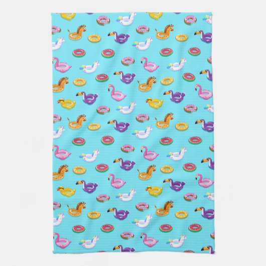 Zomer Zwembad Float Pattern Theedoek (Verticaal)