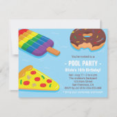 Zomer Zwembad Floats Verjaardagsfeest Uitnodiginge Kaart (Voorkant)