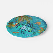 Zomer Zwembad Fun Party | Verjaardag Papieren Bordje (Gekanteld)