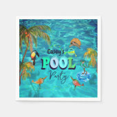 Zomer Zwembad Fun Party | Verjaardag Servet (Voorkant)