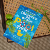 Zomer Zwembad Kinderen Verjaardag Party Uitnodigin Kaart