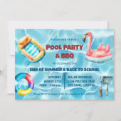 Zomer Zwembad Party en BBQ Kaart (Voorkant)