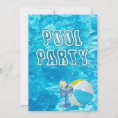Zomer Zwembad Party Invite Kaart (Voorkant)