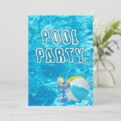 Zomer Zwembad Party Invite Kaart (Staand voorkant)