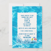 Zomer Zwembad Party Invite Kaart (Achterkant)