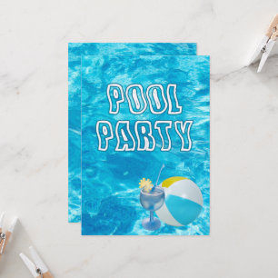 Zomer Zwembad Party Invite Kaart